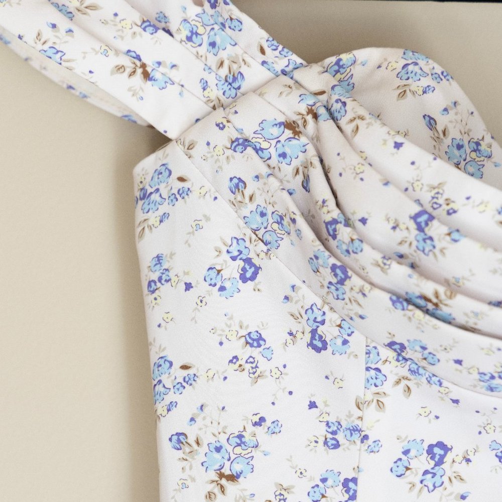 Lavish Alice - Bardot floral-print stretch-crepe mini dress